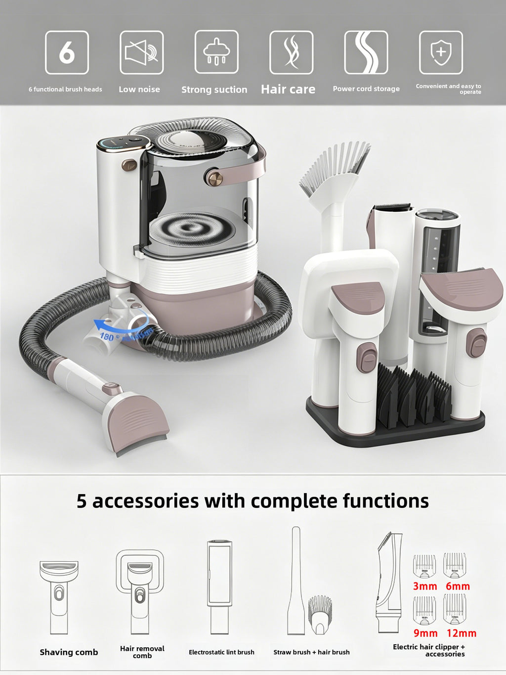 FurlyWell - Pet Hair Trimmer and Vacuum All-in-One Grooming Tool