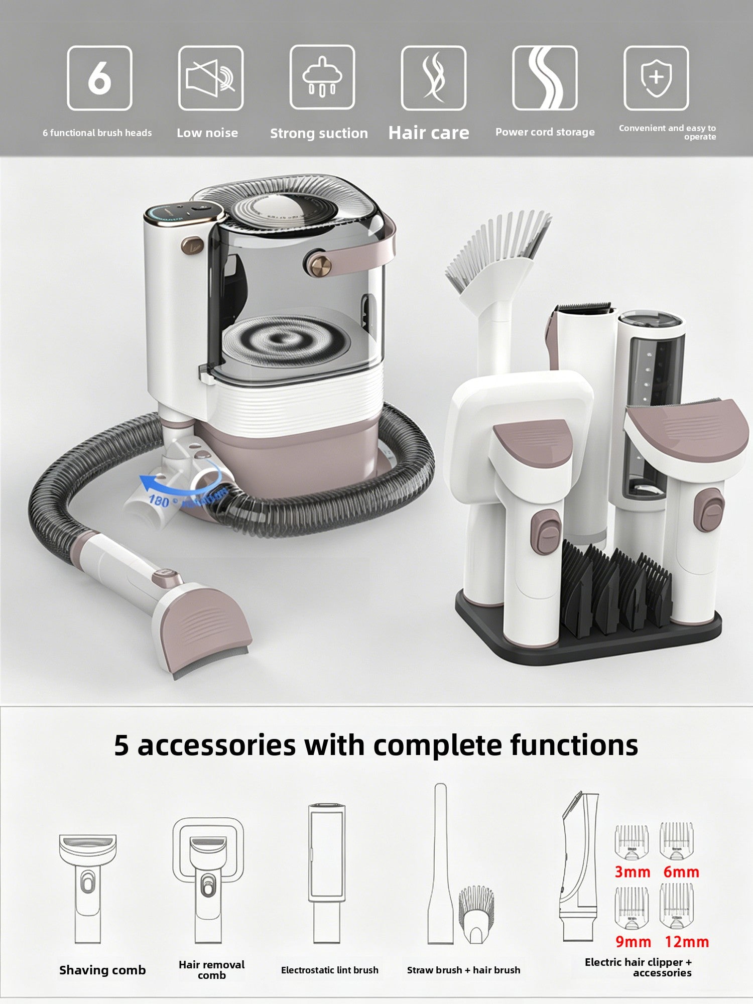 FurlyWell - Pet Hair Trimmer and Vacuum All-in-One Grooming Tool