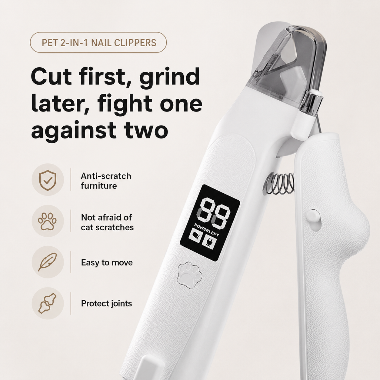 FurlyWell Glow | 2-in-1 LED Nail Clipper & Grinder