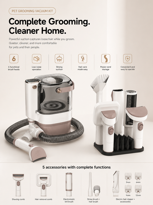 Pet Hair Trimmer and Vacuum All-in-One Grooming Tool - FurlyWell