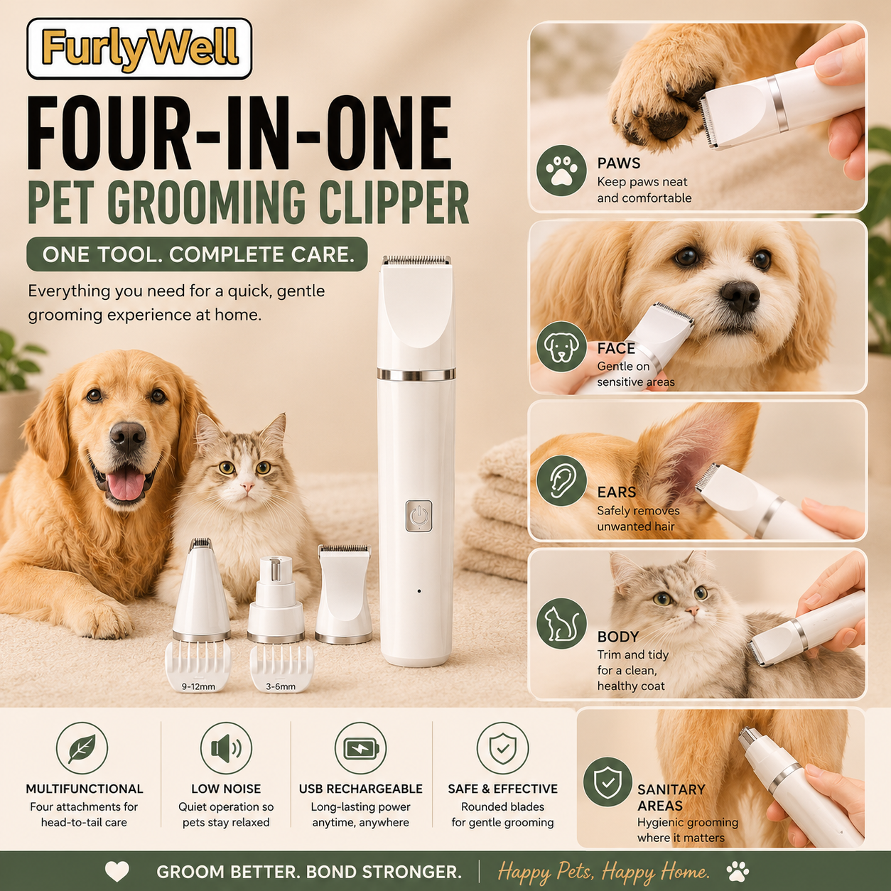 FurlyWell Precision | Rechargeable Pet Clipper
