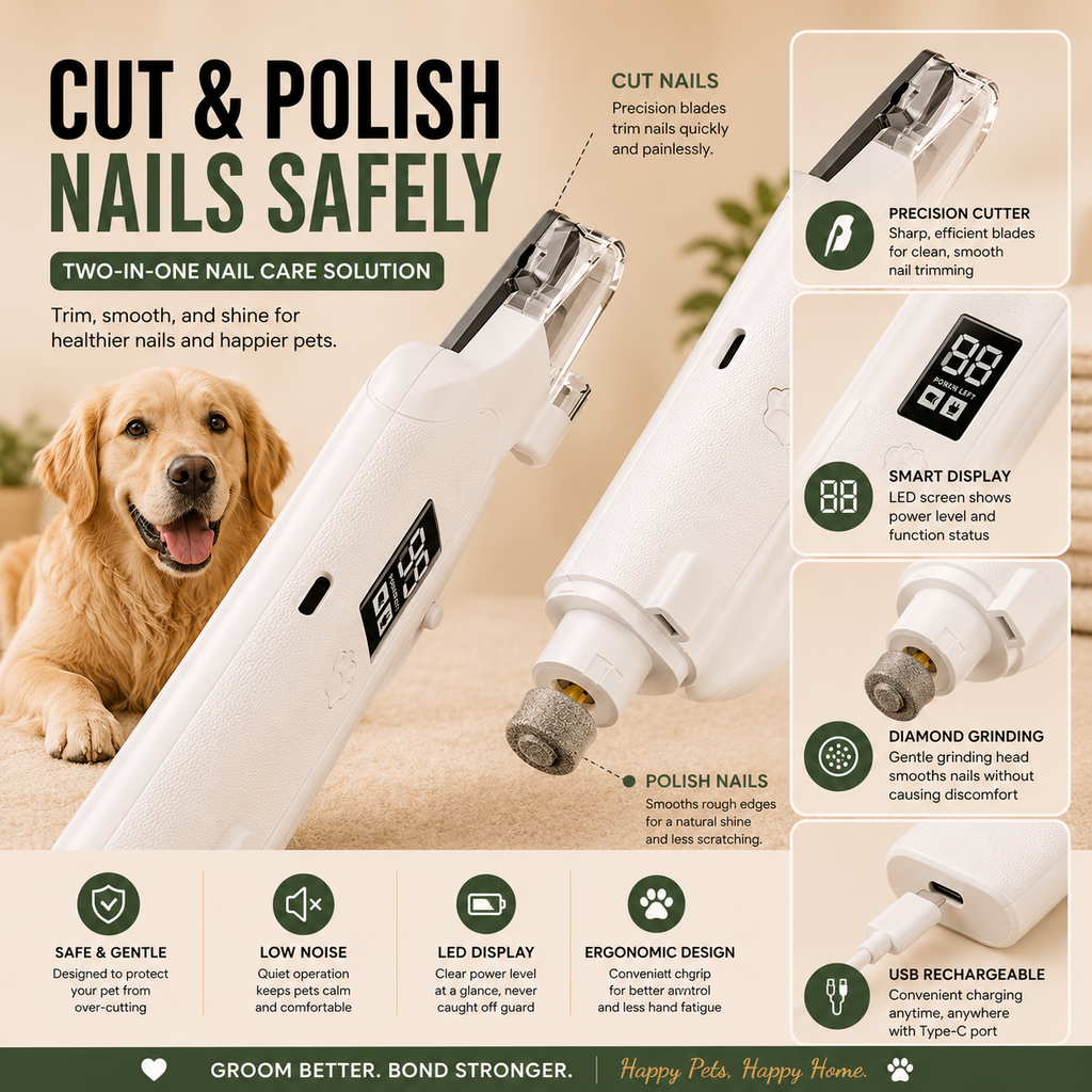 FurlyWell Glow | 2-in-1 LED Nail Clipper & Grinder