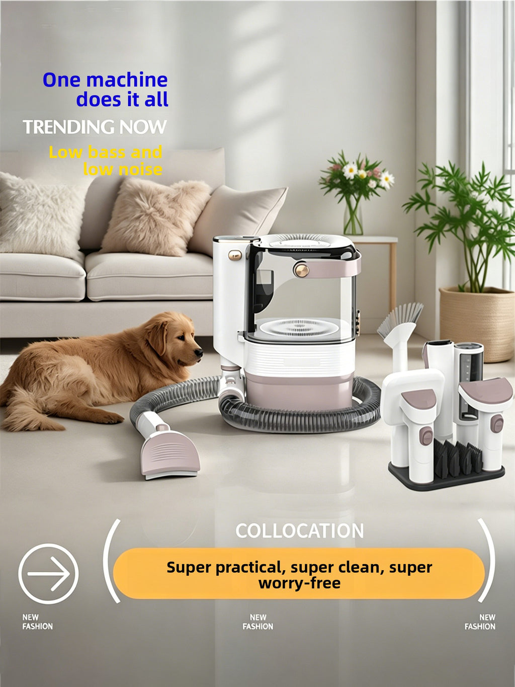 FurlyWell - Pet Hair Trimmer and Vacuum All-in-One Grooming Tool