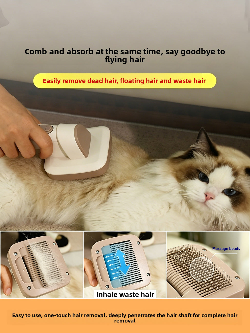 FurlyWell - Pet Hair Trimmer and Vacuum All-in-One Grooming Tool